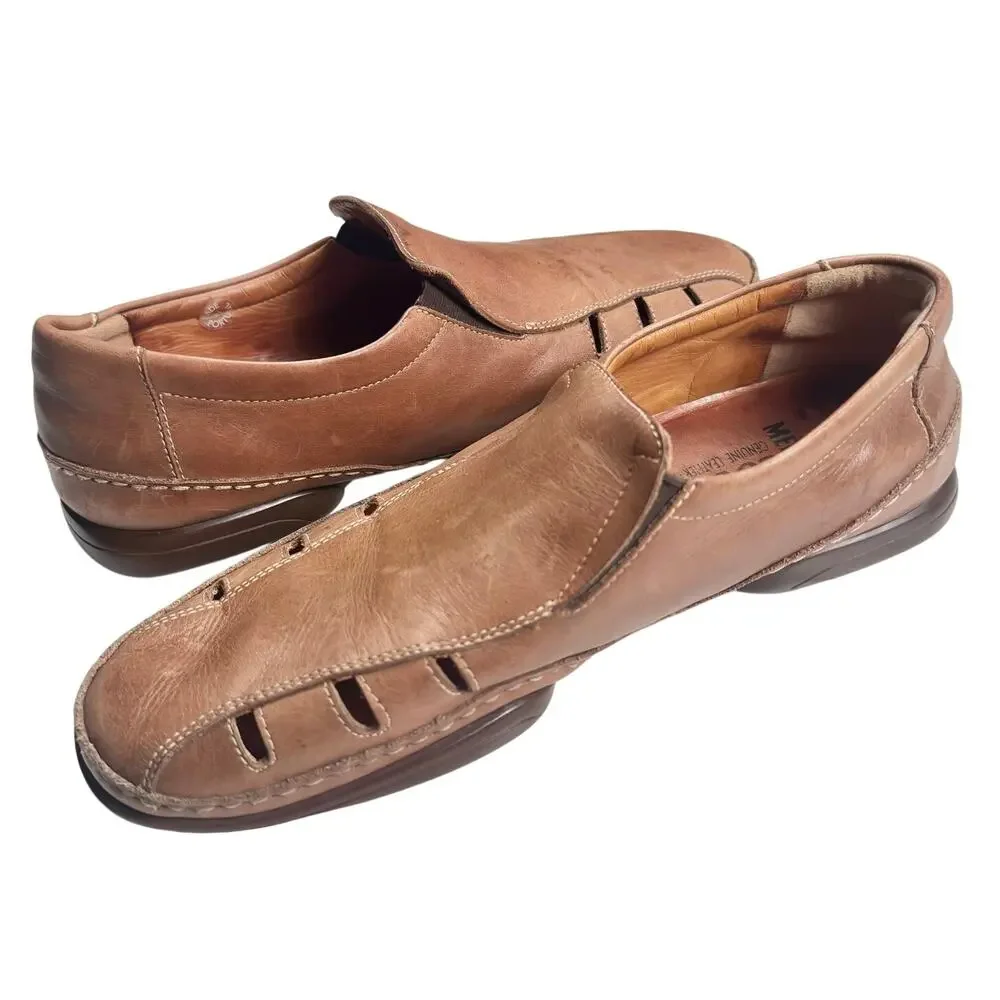 Mephisto | Men | Cool-Air Whiskey Brown Genuine Leather Slip-On Loafers | 11.5